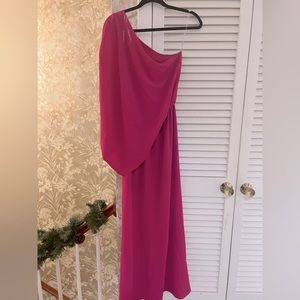VICIDOLLS Fuschia one shoulder chiffon maxi.  Size small